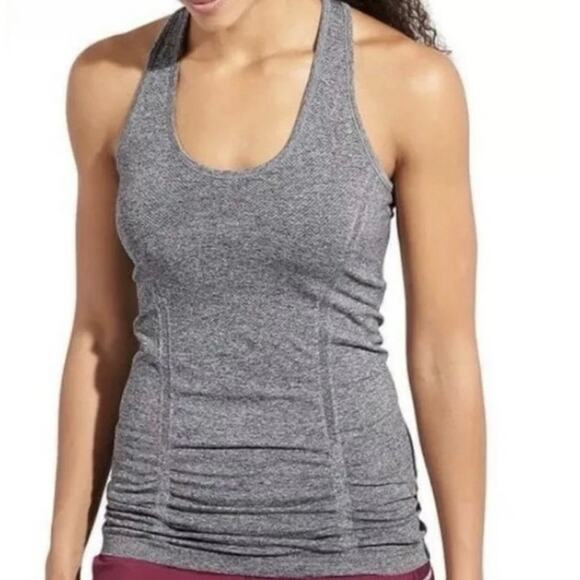 Athleta Gray Fastest Track Ruched Tank Top Size Small - Picture 1 of 4